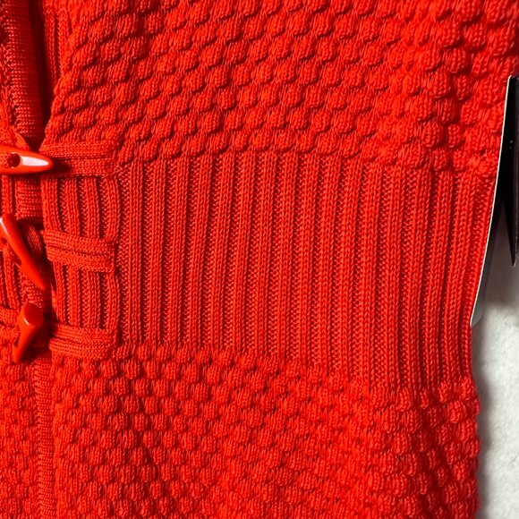Fever cardigan sz L orange Cable Knit Toggle Buttons sweater long line NEW - Picture 3 of 7